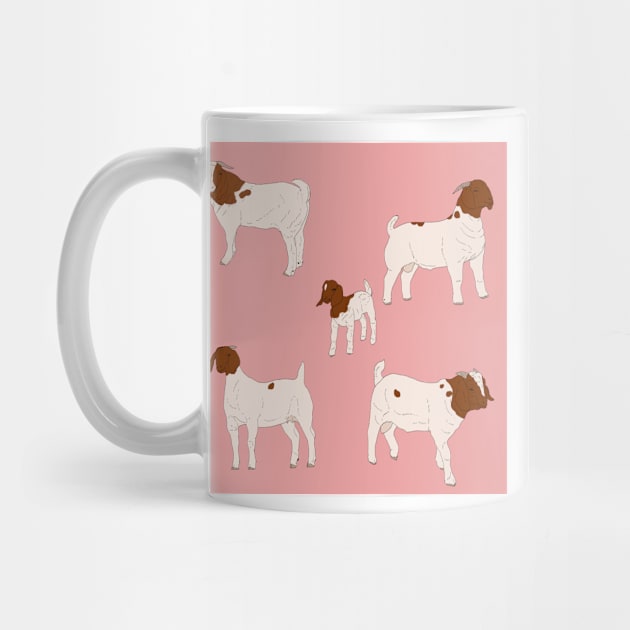 Boer Goats Pattern Pink by TrapperWeasel